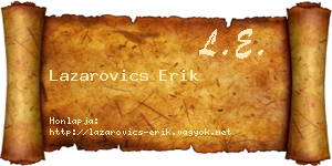 Lazarovics Erik névjegykártya