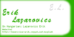 erik lazarovics business card